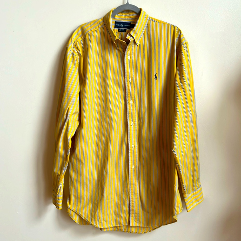 Ralph Lauren dress shirt yellow men’s large NWOT